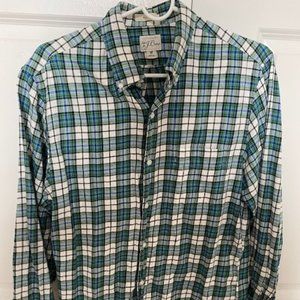 J. Crew Cotton Linen Twill Button Down Shirt - Slim Fit, Size Medium